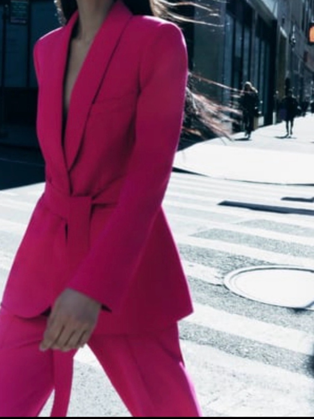 Zara Fuchsia Pink Blazer Suit Jacket Size Small